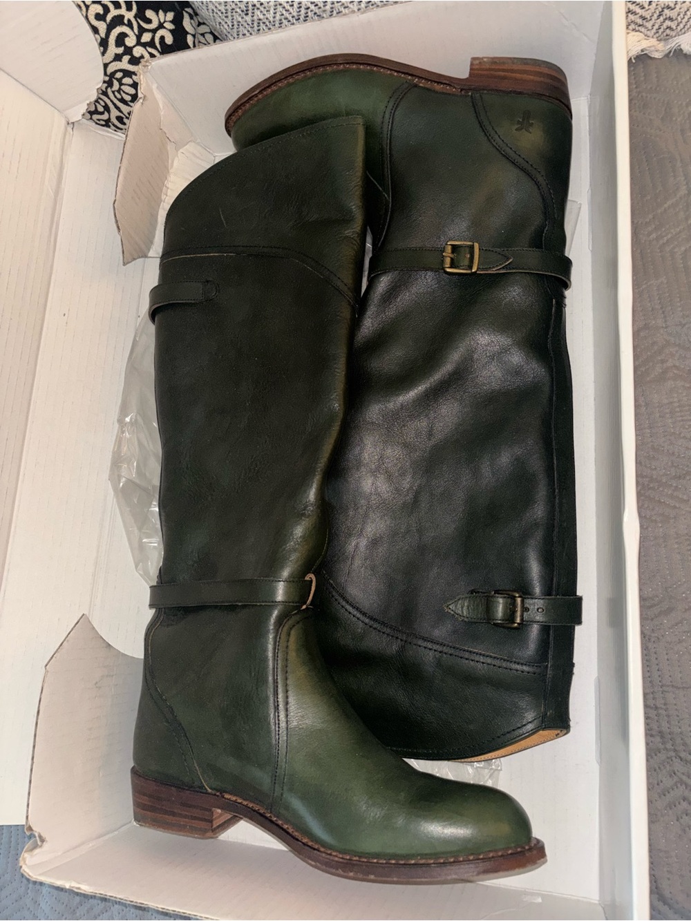 Women’s Tall Riding Boots in Hunter Green - Picture 4 of 5